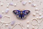 DIY Beaded Embroidery Blue Butterfly Brooch Kit