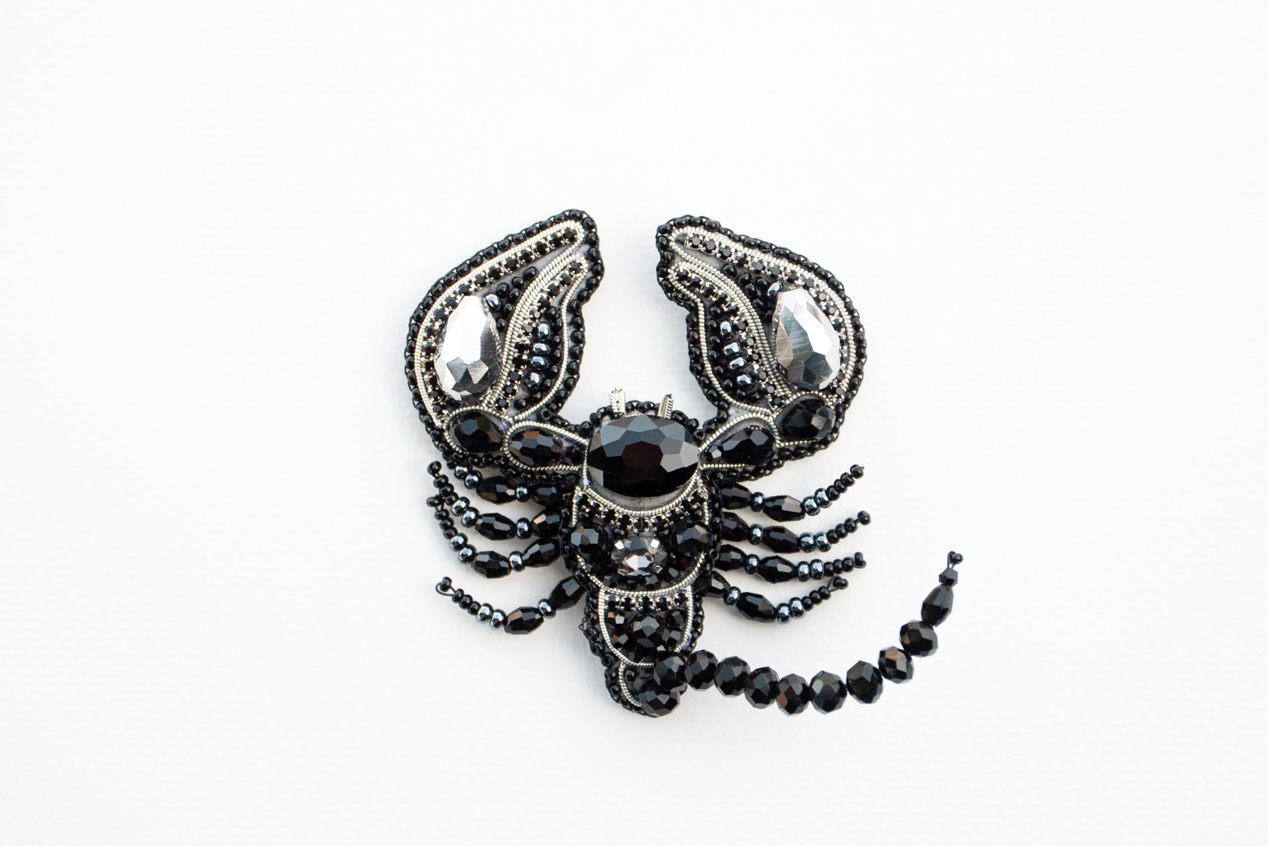 DIY Beaded Embroidery Black Scorpion Brooch Kit - Image 2