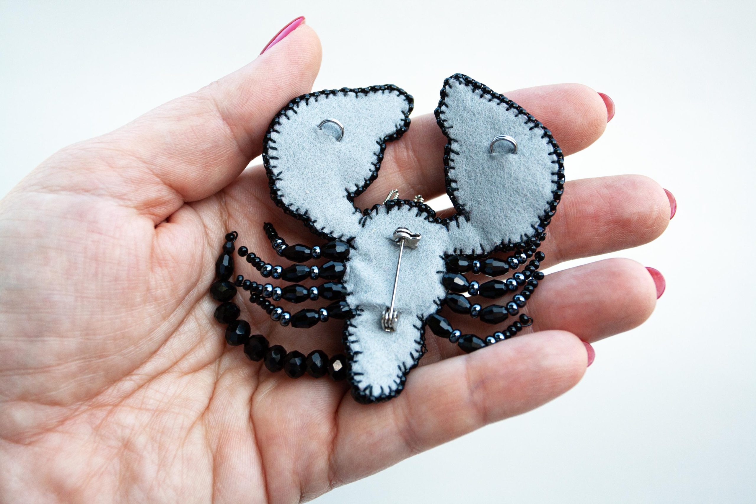 DIY Beaded Embroidery Black Scorpion Brooch Kit - Image 5
