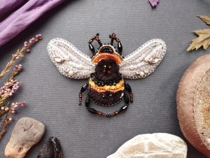 DIY Beaded Embroidery Bumblebee Brooch Kit