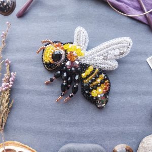 DIY Beaded Embroidery Bumblebee Brooch Kit