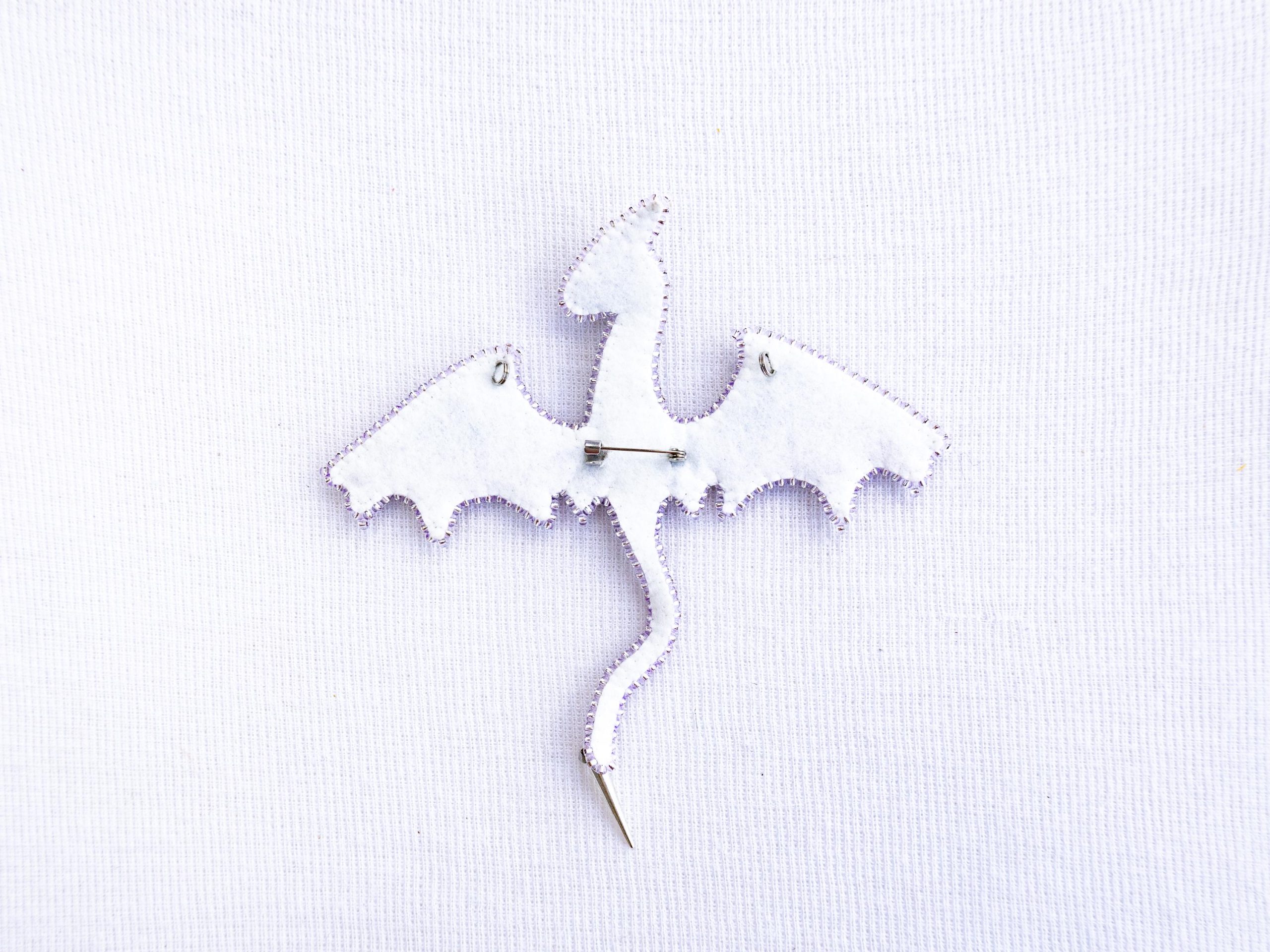 DIY Beaded Embroidery Purple Dragon Brooch Kit - Image 5