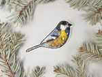 DIY Beaded Embroidery Great Tit Bird Brooch Kit